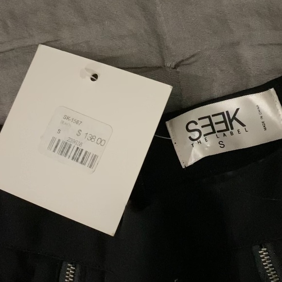 Sold at LF, SEEK The Label, black shirt with 5 silver zippers on the front. New! - Picture 3 of 3